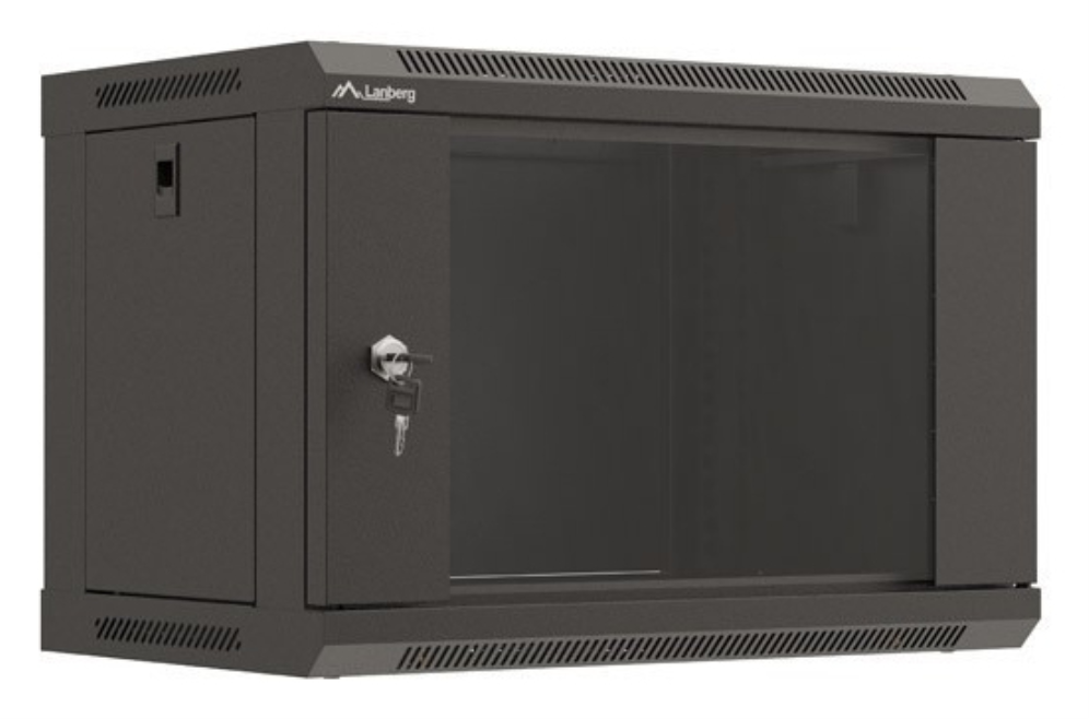 ARMARIO LANBERG MURAL RACK 19" 6U 540X350 FLAT PACK NEGRO PUERTA CRISTAL 5901969446890 WF03-5306-10B
