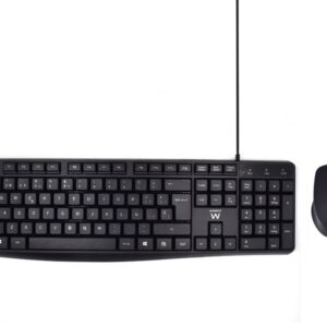 COMBO TECLADO RATON EWENT ESPAÑOL ESCRITURA SILENCIOSA USB NEGRO 8052101430363 EW3006
