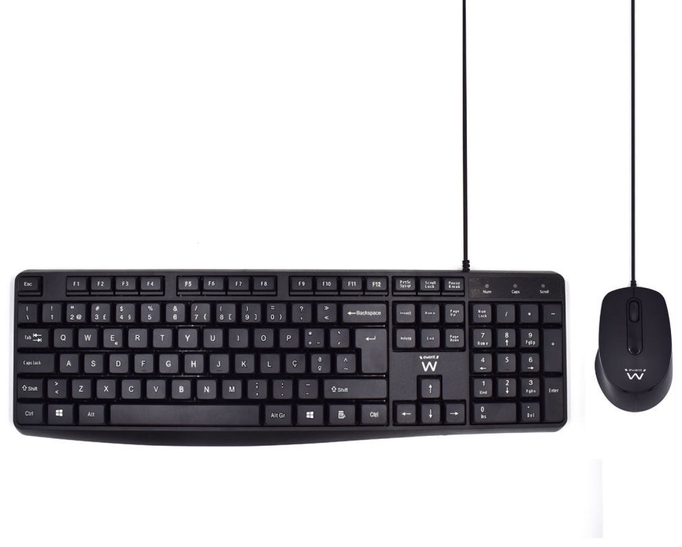 COMBO TECLADO RATON EWENT PORTUGUES ESCRITURA SILENCIOSAUSB NEGRO 8052101430370 EW3007