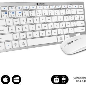 COMBO TECLADO RATON SUBBLIM MULTIDISPOSITIVO BLUETOOTH PLATEADO/BLANCO 8436586742164 SUBKBC-OCO010