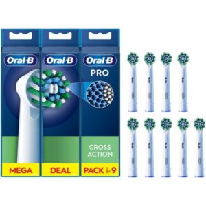 Cabezal de Recambio para cepillo Oral-B Pro Cross Action/ Pack 9 uds 8700216018913 ORAB-PAE-CAB PRO CA 9U
