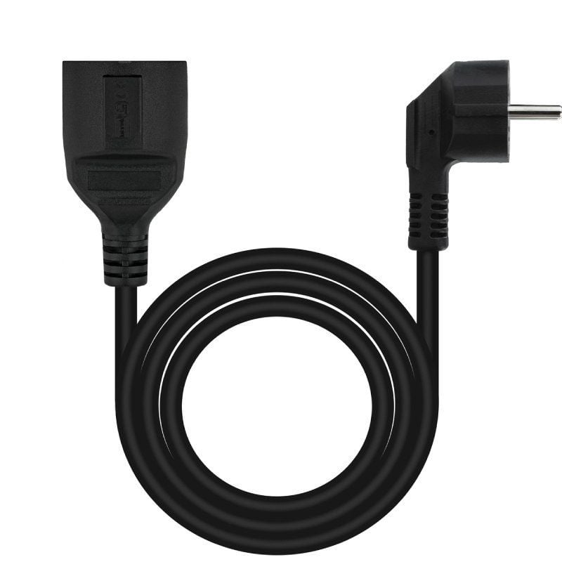 Cable Alargador de Corriente Nanocable 10.22.0610-BK/ Schuko Hembra - Schuko Macho/ 10m/ Negro - Imagen 2