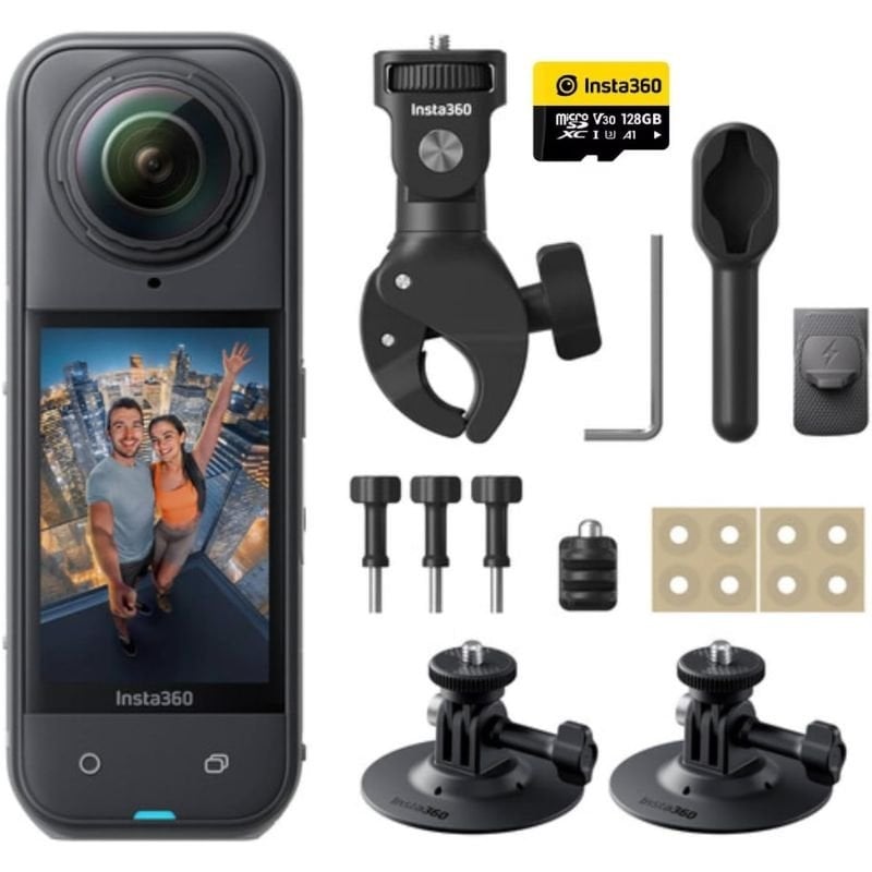 Cámara Digital Deportiva Insta360 X5 Motorcycle Bundle/ 8K/ Ángulo de visión 360º/ Negra 6977644761472 INX5MOB1 IST-CAM X5 BK MOTO