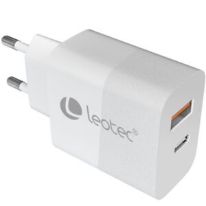 Cargador de Pared GaN Leotec LECSPH30W2W/ 1xUSB Tipo-C/ 1xUSB/ 30W 8436588883094 LECSPH30W2W LEO-CARGA LECSPH30W2W