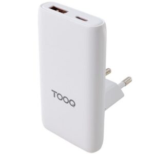 Cargador de Pared Universal GaN para Viaje TooQ TQWC-GANSL65W1A1C/ 1xUSB Tipo-C/ 1xUSB/ 65W 8433281016613 TQWC-GANSL65W1A1C TOO-CARGA TQWC-GANSL65W1A1C