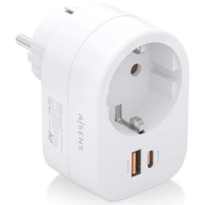 Enchufe Aisens ASPS-1A1C06-W/ 1 Toma de Corriente/ 1 USB Tipo-C PD/ 1 USB/ Blanco 8435739901700 ASPS-1A1C06-W AIS-ENCHUFE ASPS-1A1C06-W