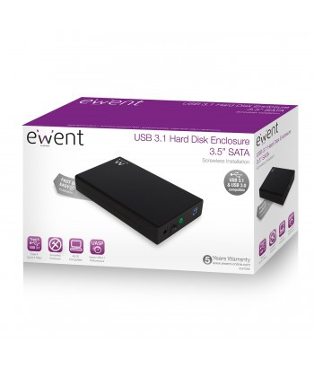 Ewent EW7056 caja para disco duro externo 3.5" Caja de disco duro (HDD) Negro - Imagen 4