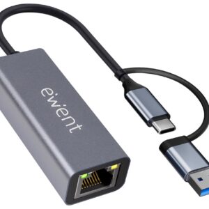 Ewent EW9819 hub de interfaz USB 3.2 Gen 1 (3.1 Gen 1) Type-A + Type-C 1000 Mbit/s Gris 8052101435696 EW9819