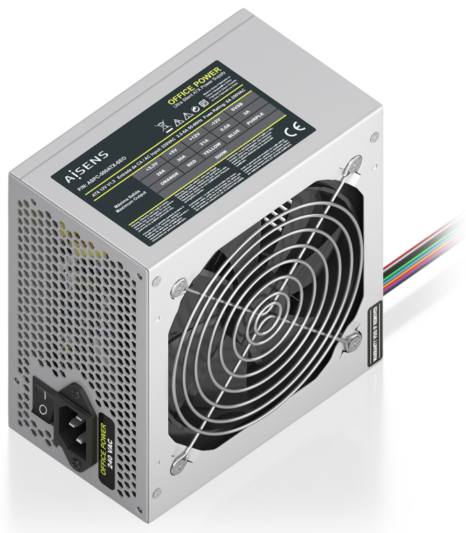 FUENTE ALIMENTACION AISENS ATX 500W OEM PLATA 8435739904053 ASPC-500ATX-SEO