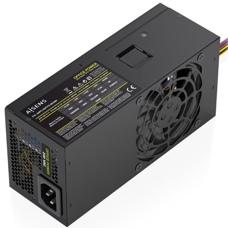 Fuente de Alimentación TFX Aisens ASPC-500TFX-SEOBK/ 500W/ Ventilador 8cm 8435739905159 ASPC-500TFX-SEOBK AIS-FUENTE ASPC-500TFX-SEOBK