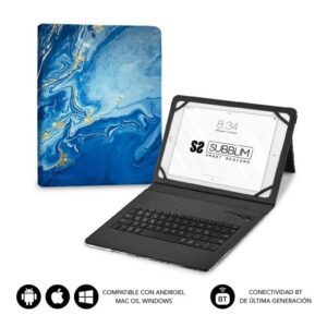 Funda con Teclado Subblim Keytab Pro Bluetooth para Tablets de 9"-11"/ Marmol Azul 8436586742416 SUBKT5-BTTB01 SUB-FUNDA KT5-BTTB01