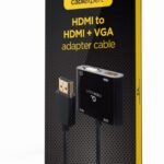 HDMI MACHO A HDMI HEMBRA + VGA HEMBRA + CABLE ADAPTADOR DE AUDIO NEGRO 8716309124409 A-HDMIM-HDMIFVGAF-01