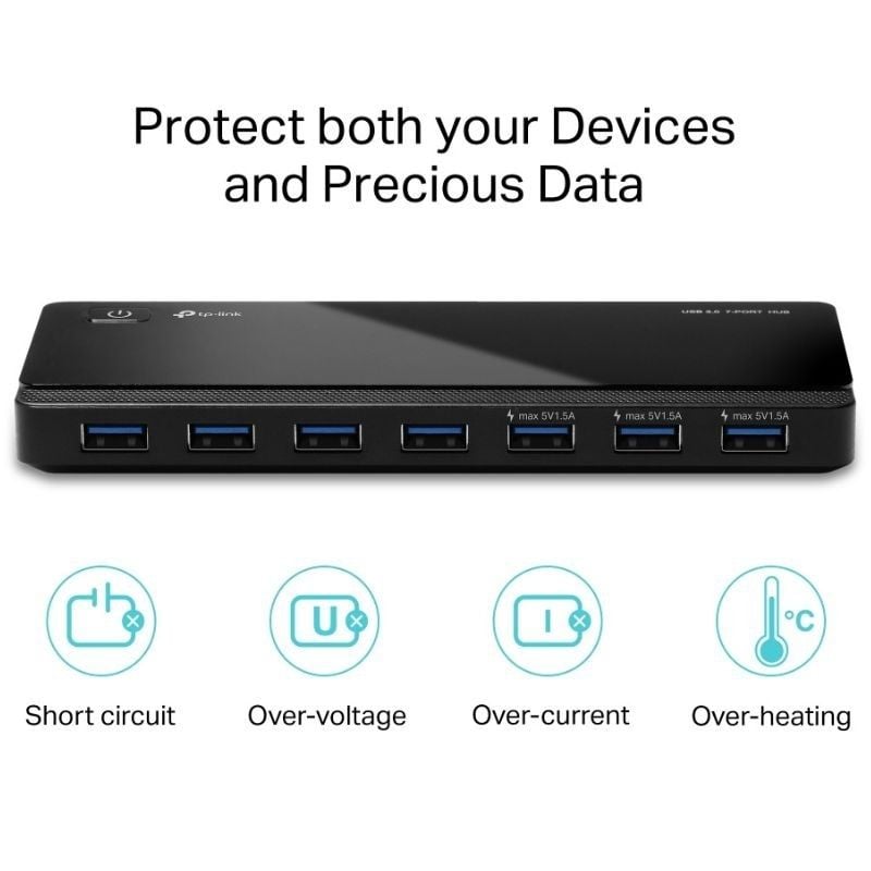 Hub USB 3.0 TP-Link UH700/ 7xUSB/ 1xMicroUSB DC/ Negro - Imagen 4