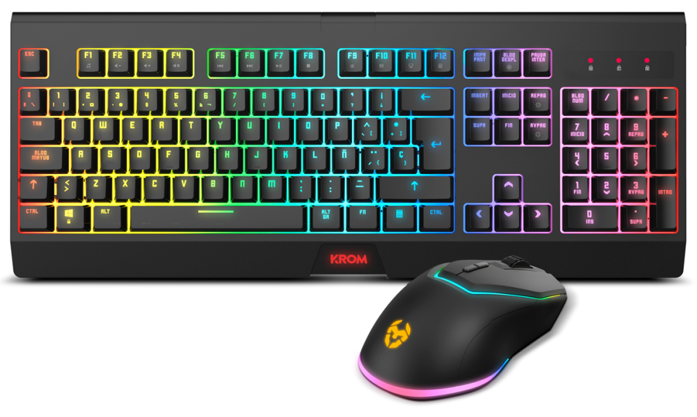 KROM KABALA Kit Teclado y Ratón Wireless RGB SP 8436587974359 NXKROMKBLSP