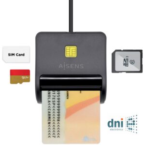 LECTOR DNI-TARJETAS AISENS SIM SD Micro SD MMC RS-MMC MMC Micro NEGRO 8436574706109 ASCR-SN02SD-BK