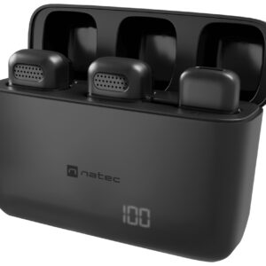 MICROFONO PARA SMARTPHONE NATEC HOPPER LAVALIER WIRELESS USB-C 2 MICROFONOS 5901969445695 NMI-2254