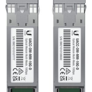 MODULO SFP+ UBIQUITI UACC-OM-MM-10G-D-2 UFIBER TRANSCEIVER MM 2PACK 0810010076908 UACC-OM-MM-10G-D-2