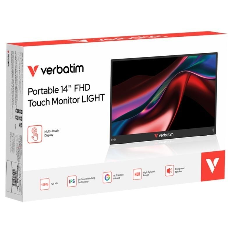 Monitor Portátil Táctil Verbatim Touch Light 14"/ Full HD/ Multimedia/ Negro - Imagen 5