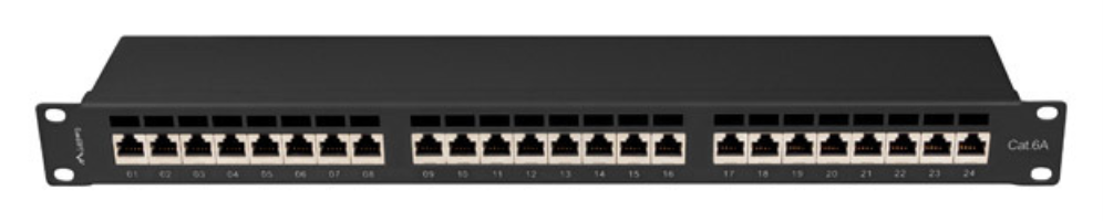 PATCH PANEL 24 PORT 1U 19" CAT.6A FTP BLACK LANBERG 5901969428322 PPSA-1024-B