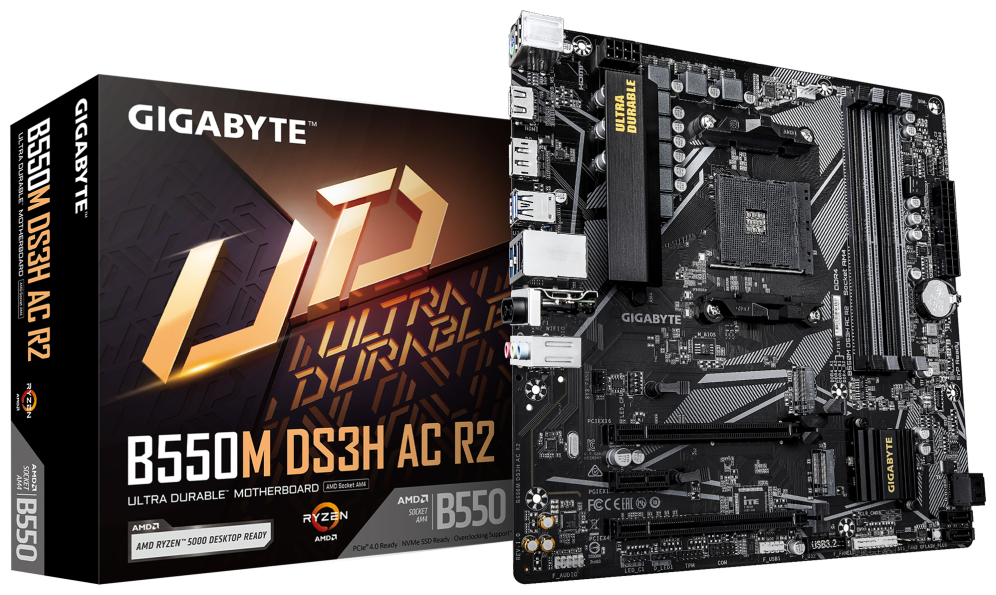 PLACA BASE GIGABYTE B550M DS3H AC R2 AM4 MATX 4XDDR4 4719331869908 9MB55MDHR-00-G