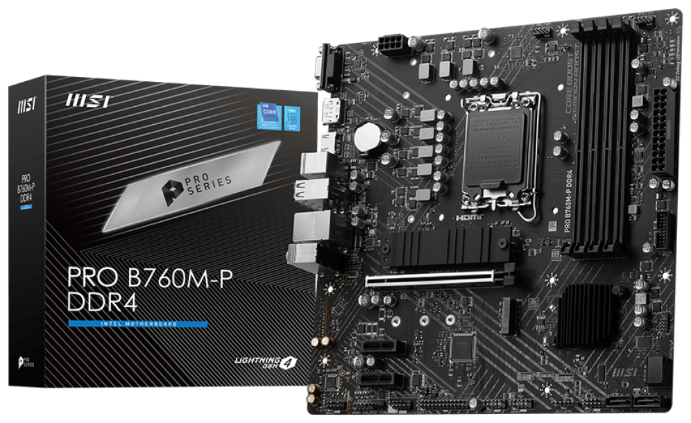 PLACA BASE MSI PRO B760M-P 1700 MATX 4XDDR4 4711377030991 911-7E02-001