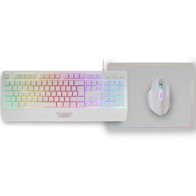 Pack Gaming Mars Gaming MCP124/ Teclado H-MECH + Ratón Óptico + Alfombrilla/ Blanco 8435693105831 MCP124WES TAC-PACK MCP124 WH