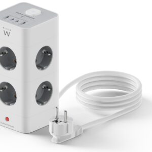 REGLETA CUBO EWENT BLOQUE 8 TOMAS SHUCKO & 2 USB-A & 2USB-C 8052101434231 EW3864