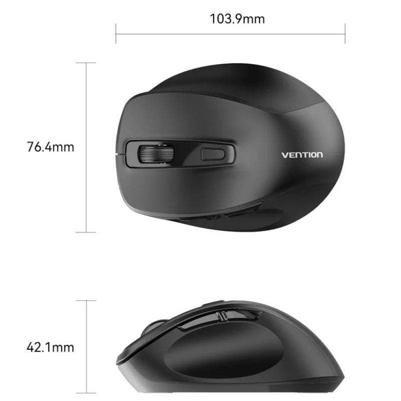 Ratón Ergonómico Inalámbrico Vention KTMB0/ Hasta 4000 DPI - Imagen 2
