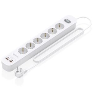 Regleta con Interruptor Aisens ASPS-2A2C16-W/ 6 Tomas de Corriente/ 2 USB - 2 USB Tipo-C/ Cable 1.4m/ Blanco 8435739904480 ASPS-2A2C16-W AIS-REGLETA ASPS-2A2C16-W