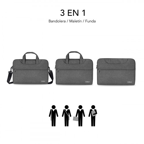 SUBBLIM Funda Ordenador Business Laptop Sleeve 13,3-14" Grey - Imagen 6