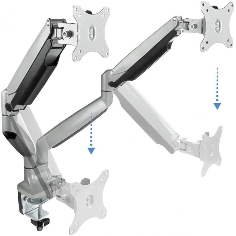 Soporte de Mesa para 2 Monitores TooQ DB3132TNR-S/ Giratorio/ Inclinable/ hasta 9kg - Imagen 3