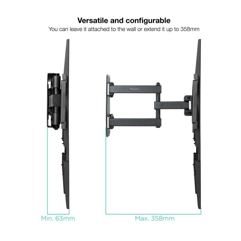 Soporte de Pared Giratorio/ Inclinable/ Nivelable TooQ LP7863TN-B para TV de 37-70"/ hasta 35kg - Imagen 4