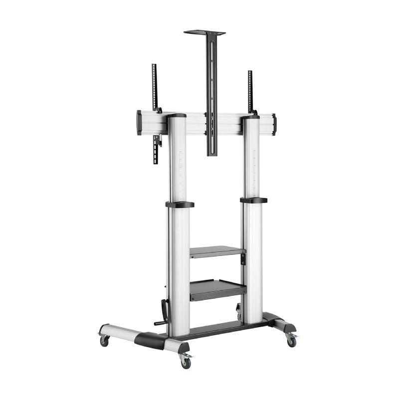 Soporte de Suelo Inclinable con Ruedas y Manivela Aisens FT100TE-125 para TV 60-100"/ hasta 100kg - Imagen 2