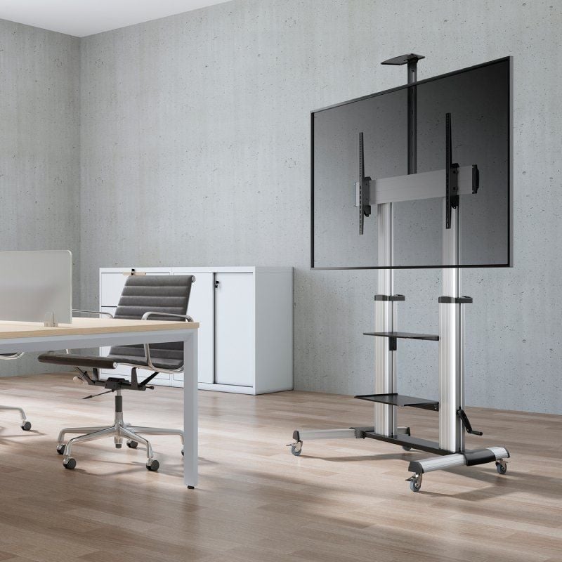 Soporte de Suelo Inclinable con Ruedas y Manivela Aisens FT100TE-125 para TV 60-100"/ hasta 100kg - Imagen 5