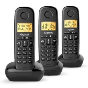 Teléfono Inalámbrico Gigaset Basic 100/ Pack TRIO/ Negro 4255781905631 L36852-H3206-D211 GIGA-TEL BASIC 100 TRIO BK