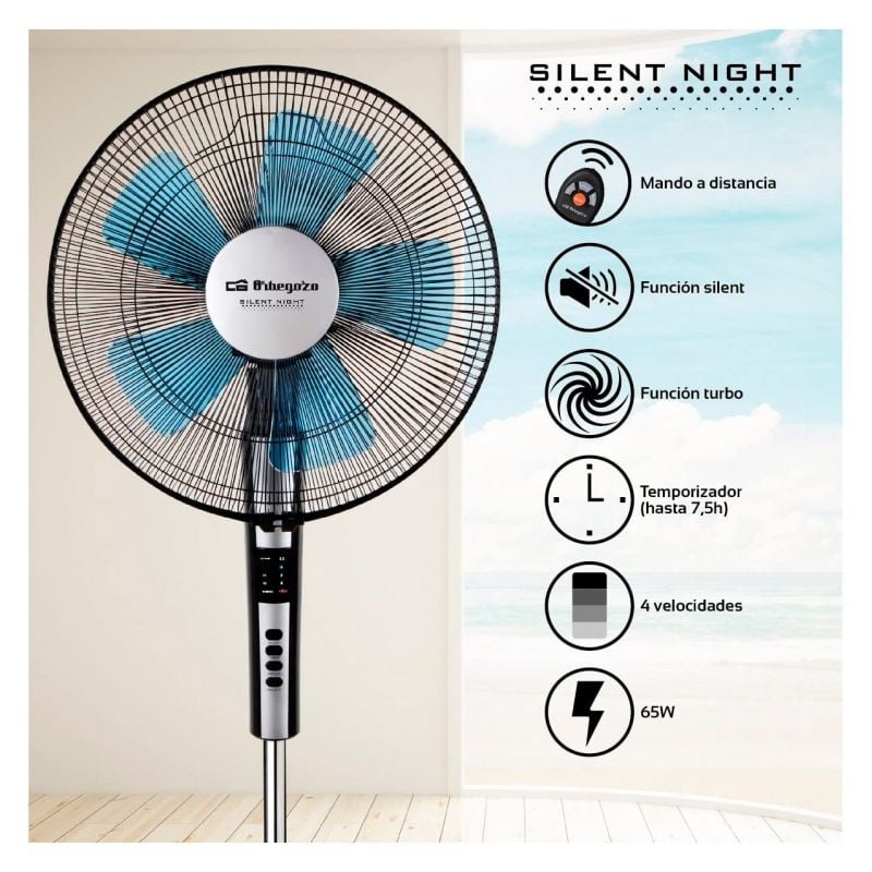 Ventilador de Pie Orbegozo SF 0640/ 65W/ 5 Aspas 40cm/ 2 velocidades - Imagen 5