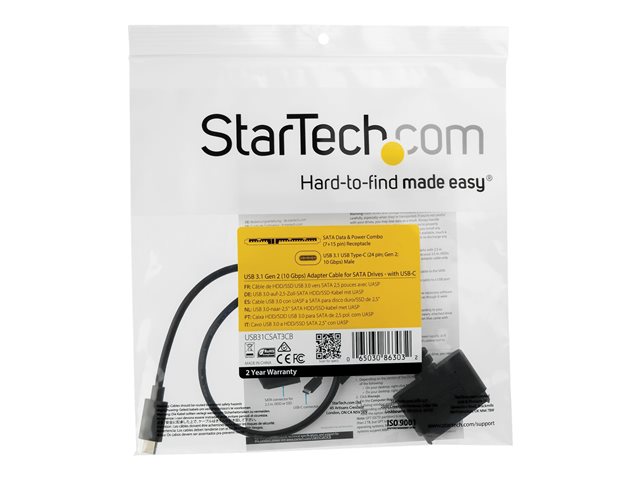 Cable usb tipo c a sata 6gb - s startech para disco duro 2.5 pulgadas - Imagen 3