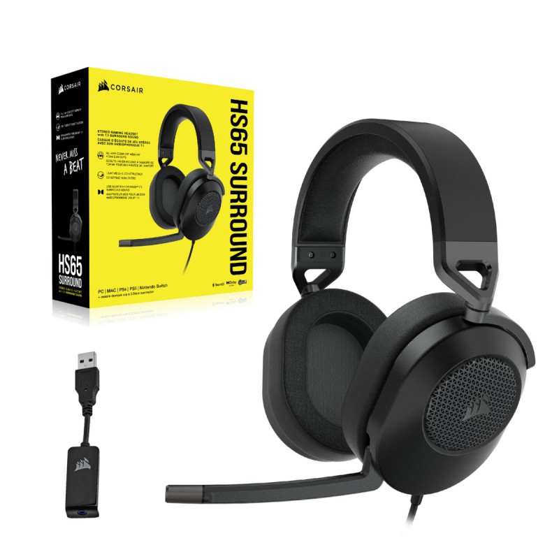 Auriculares gaming corsair hs65 negro - Imagen 5