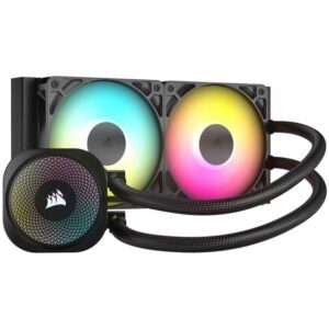 0840006687566 | P/N: CW-9060092-WW | Cod. Artículo: DSP0000040868 Kit refrigeracion liquida corsair nautilus 240 argb 2x 120mm negro