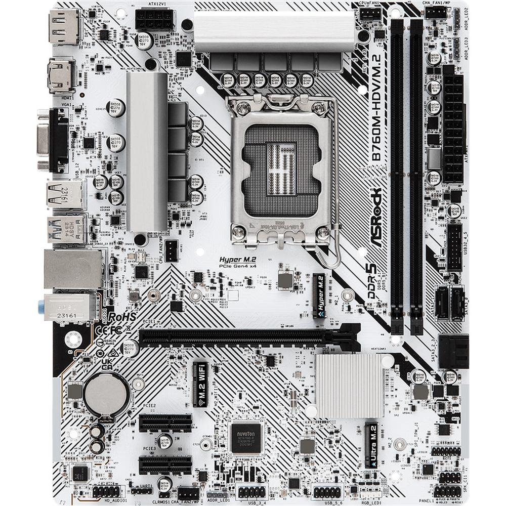 Placa base asrock b760m - hdv m.2 1700 matx - 2x ddr5 - Imagen 2