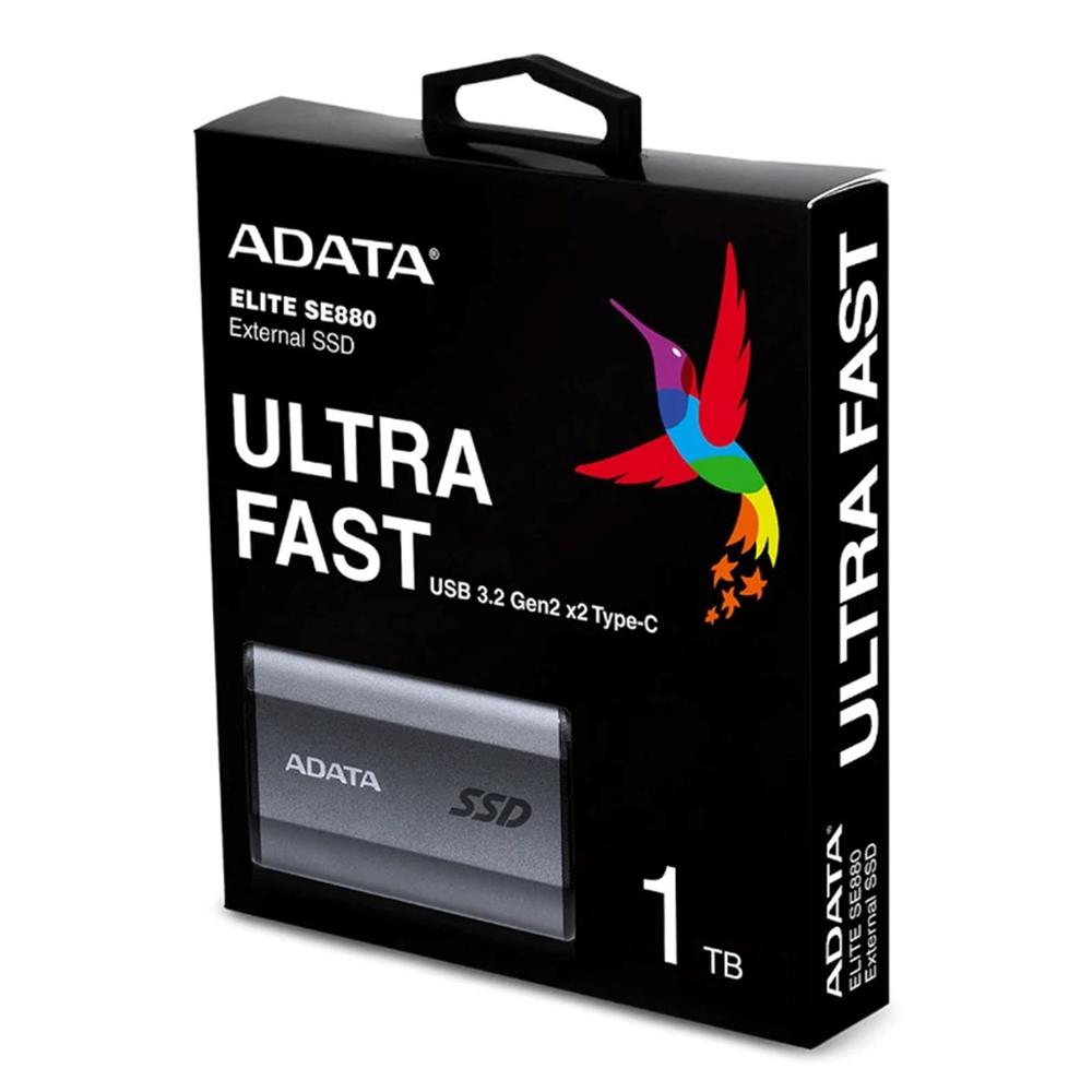 Disco duro externo ssd adata elite se880 1tb usb tipo c gris - Imagen 4