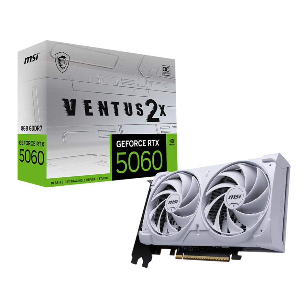 4711377344296 | P/N: 912-V537-003 | Cod. Artículo: DSP0000031831 Tarjeta grafica msi rtx 5060 8g ventus 2x oc white gddr7