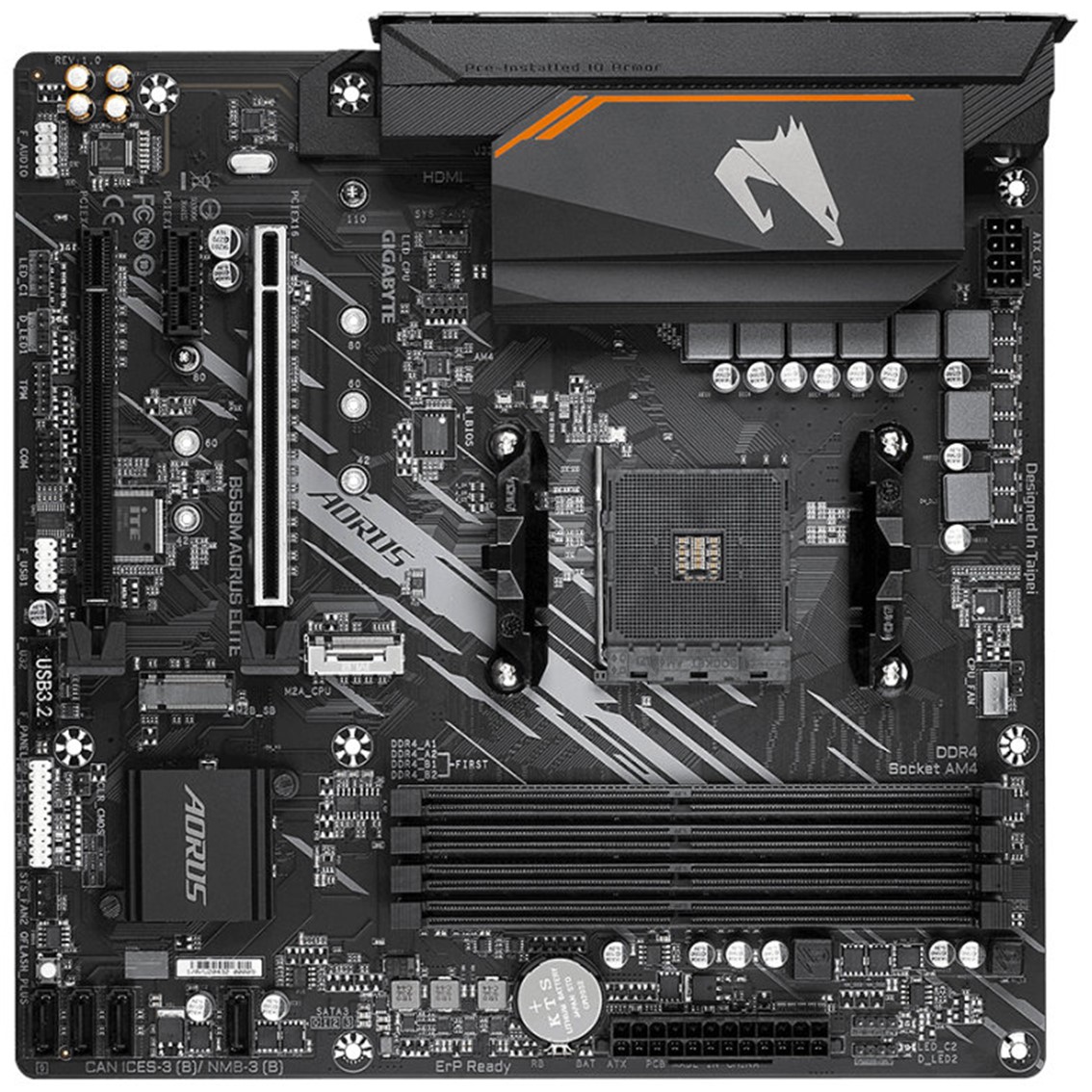 Placa base gigabyte b550m aorus elite am4 m - atx - 4x ddr4 - 4x sata 6gb - s - 4x usb 3.2 - 4x usb 2.0 gab55mael - Imagen 2