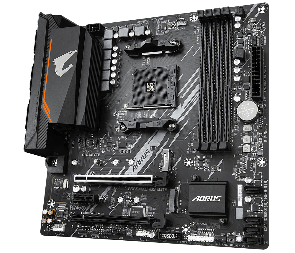 Placa base gigabyte b550m aorus elite am4 m - atx - 4x ddr4 - 4x sata 6gb - s - 4x usb 3.2 - 4x usb 2.0 gab55mael - Imagen 4