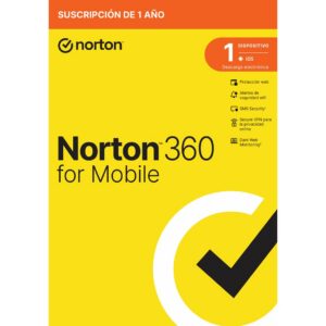 5397231019358 | P/N: 21433202 | Cod. Artículo: MGS0000013655 Antivirus norton 360 mobile español 1 usuario 1 dispositivo 1 año caja generic rsp mm gum