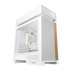 6933412765301 | P/N: R-CL6600-WHNNA0-G | Cod. Artículo: DSP0000040744 Caja ordenador gaming deepcool cl6600 wh atx rgb cristal templado blanca y madera