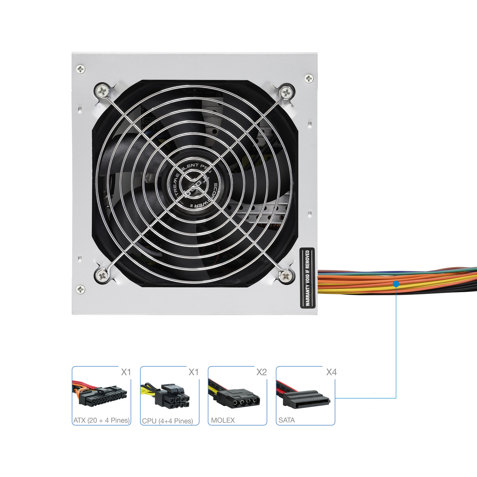 Fuente alimentacion tooq tqep - 500sse - o atx 500w - Imagen 3