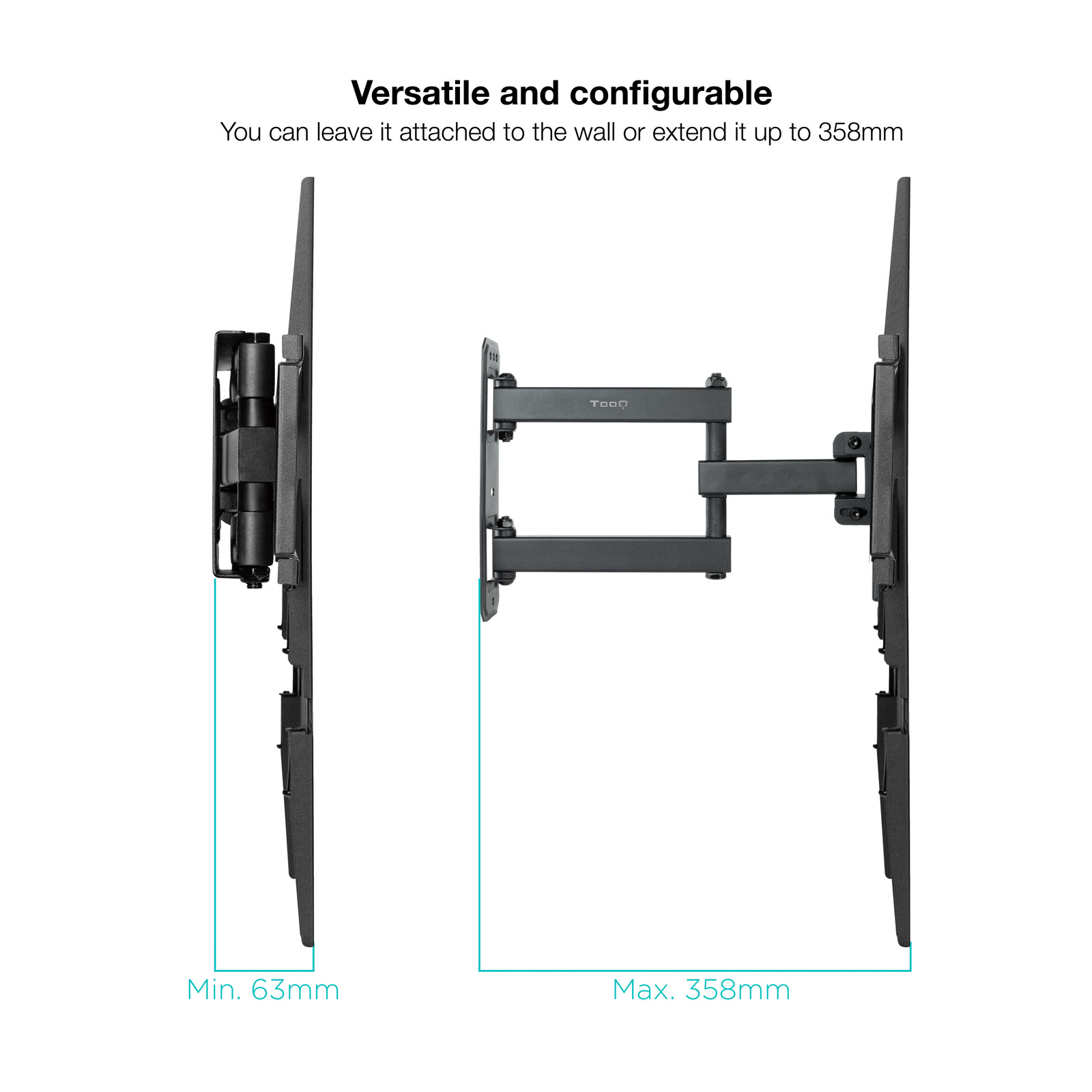 Soporte de pared tooq para pantallas 32 pulgadas - 55 pulgadas - Imagen 4