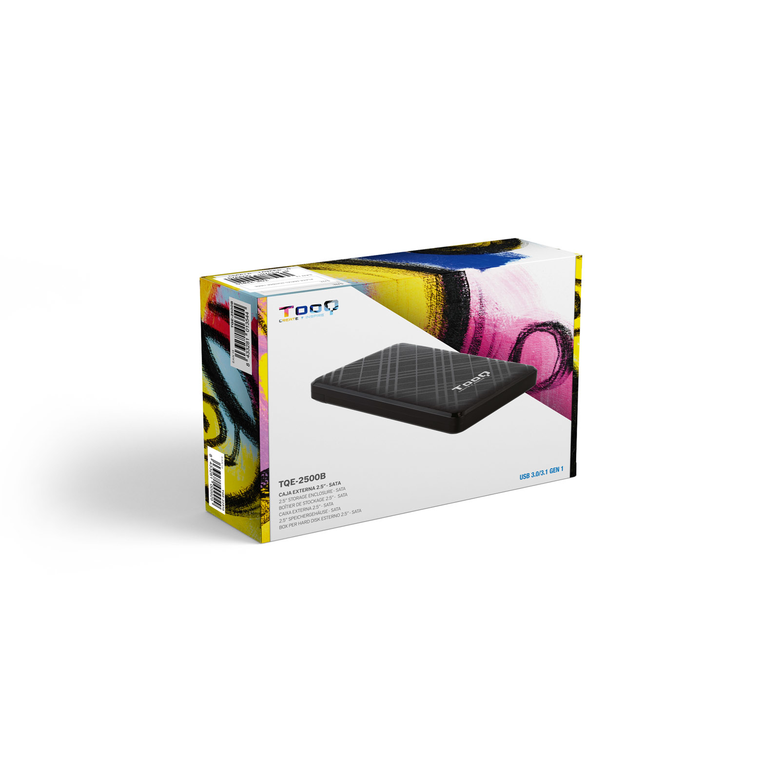 Carcasa disco duro tooq tqe - 2500b 2.5 pulgadas usb tipo b negra - Imagen 4