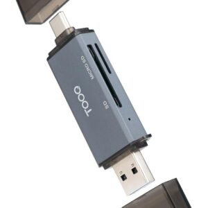 8433281015609 | P/N: TQR-3001G | Cod. Artículo: MGS0000030092 Lector de tarjetas tooq sd + tf - con entradas usb - c 3.0 + usb a - gris